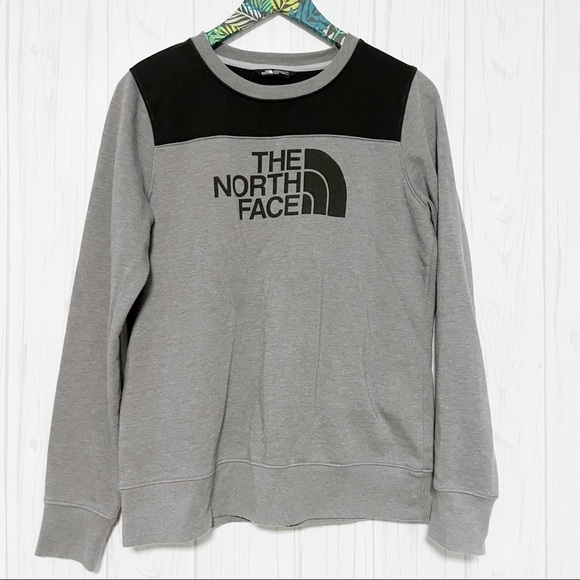 The North Face Tops - The North Face Gray and Black Logo Sweatshirt Size Medium